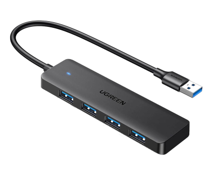 Hub USB UGREEN Adapter 4w1 25851 Hub USB-A do 4x USB-A czarny